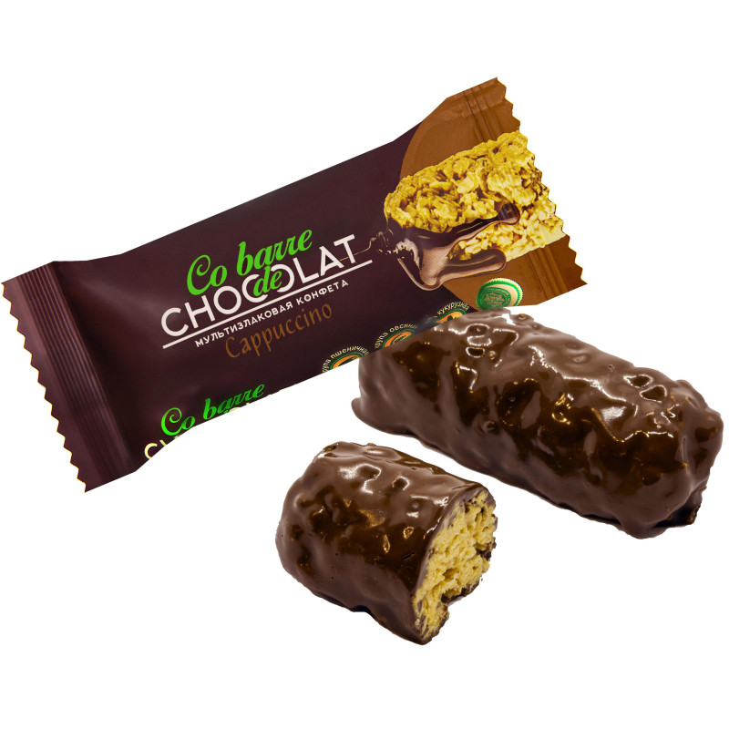 Конфеты Co barre de CHOCOLAT мультиз. со вк. Капучино с тем.кон. гл.,2кг/уп