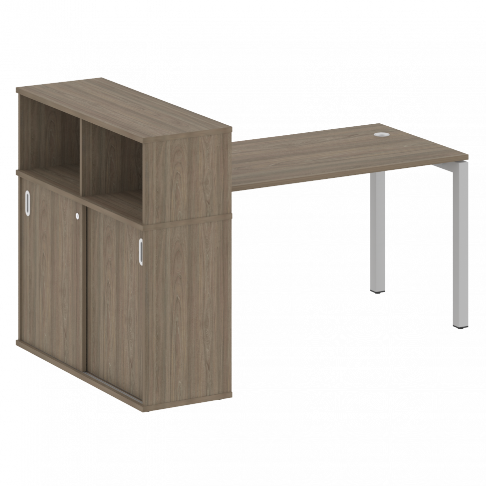 Metal System Quattro Стол письменный с шкафом-купе на П-образном м/к 50БП.РС-СШК-3.3 Т Вяз Благородн