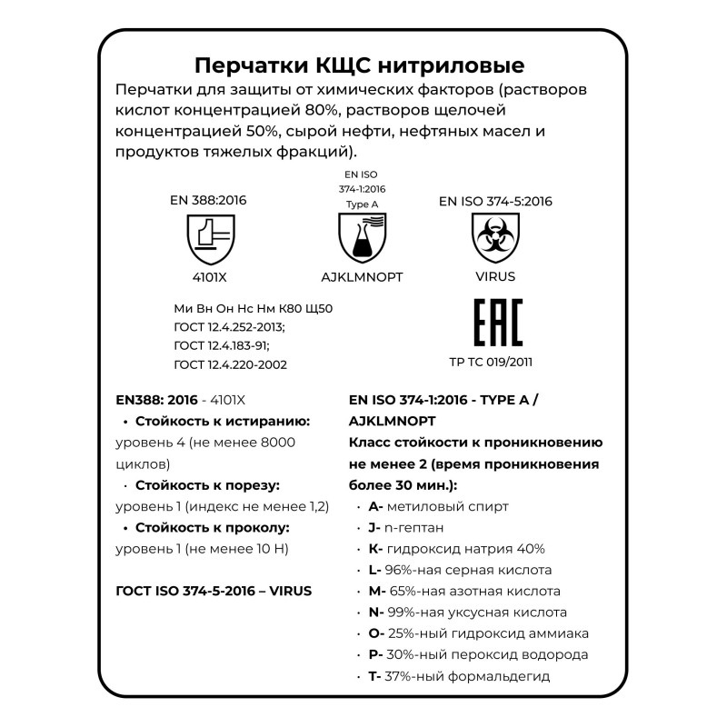 Перчатки защитные нитрил КЩС SCAFFA Практик Cem N38 цв.синий р.8