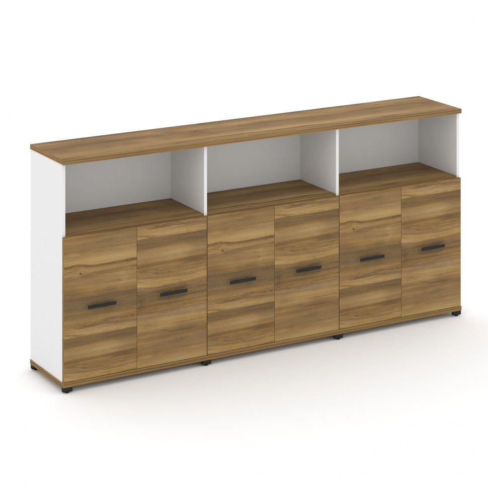 Concept Шкаф 3 широкие секции, 3 ниши CN.STS-333 B Сандал Янтарный/Белый Бриллиант/Металл Черный 250