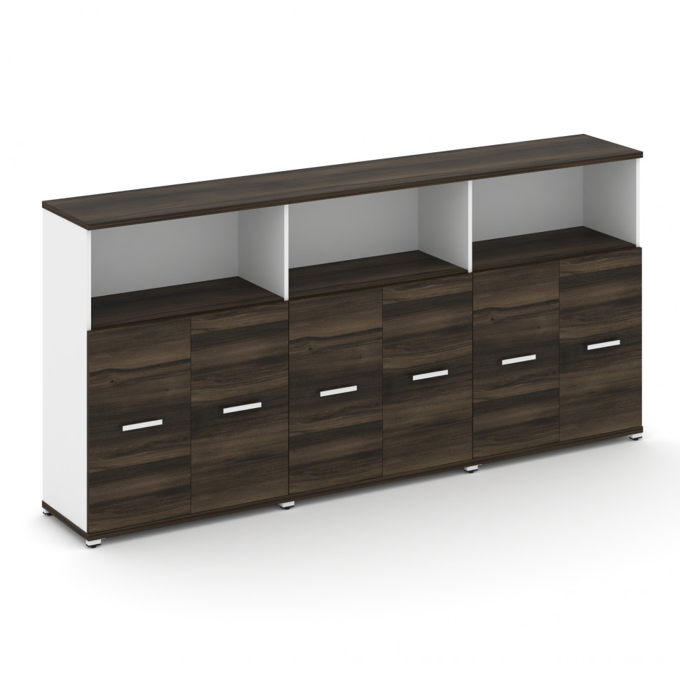 Concept Шкаф 3 широкие секции, 3 ниши CN.STS-333 W Дуб Мали/Белый Бриллиант/Металл Белый 2500*420*11