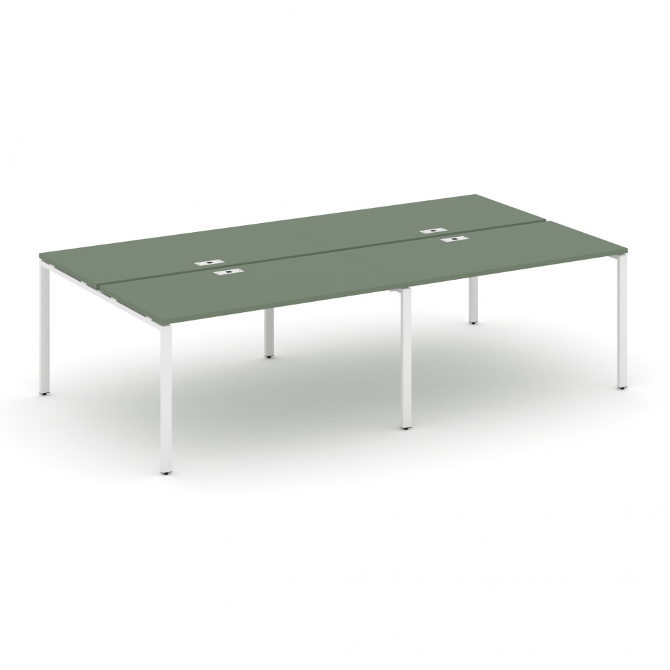 Concept Рабочая станция на 4 места CN.DRS-005 Кобо/Металл Белый 1960*1480*750