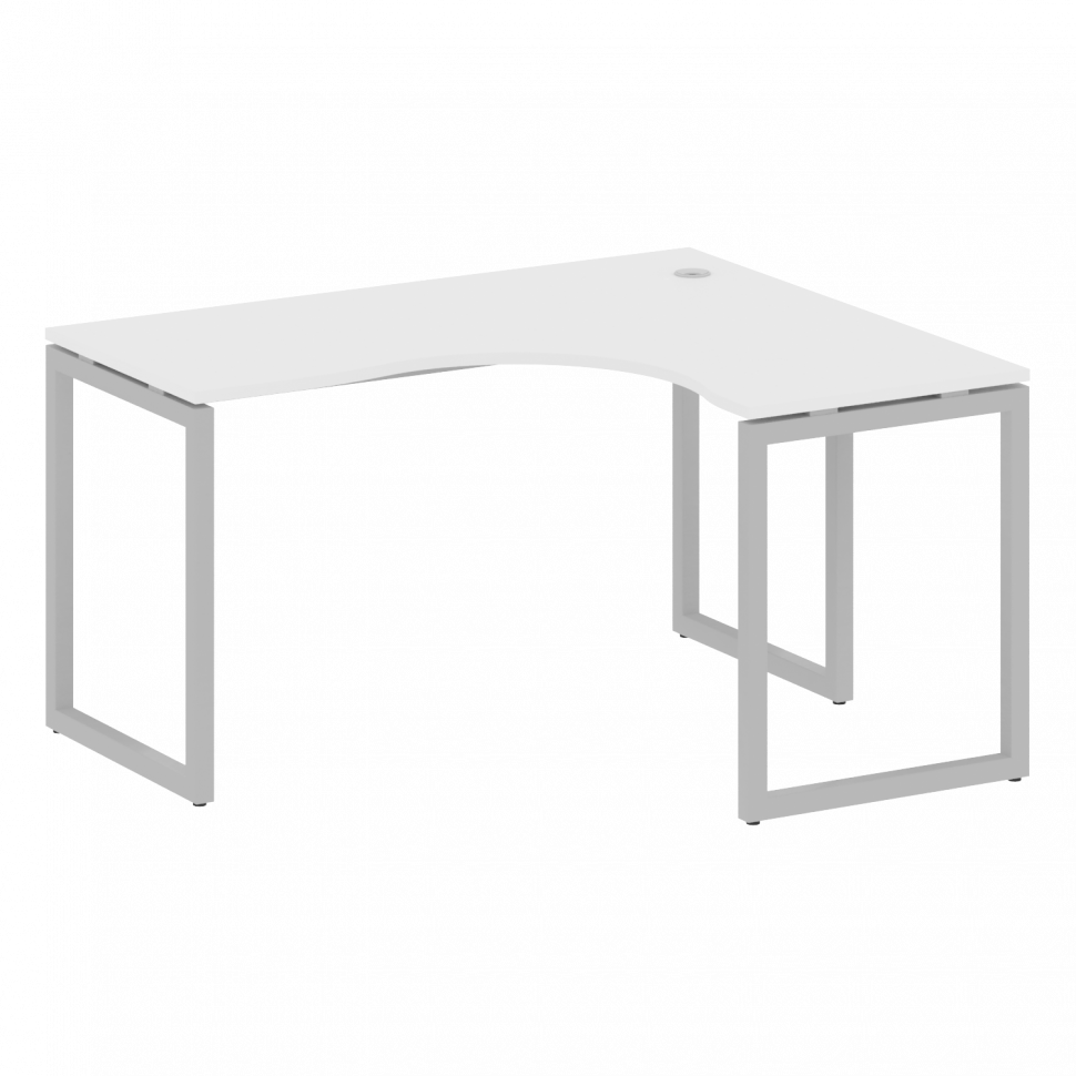 Metal System Quattro Стол криволинейный правый на О-образном м/к 40БО.СА-3 (R) Белый/Металл Серый 14