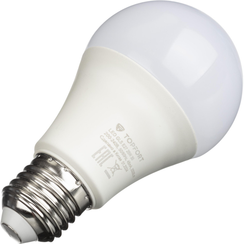 Лампа светодиодная Topfort E27 25W 3000K груша