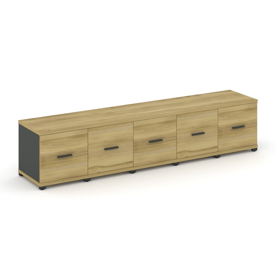 Concept Шкаф 5 узких секций, 1 ниша CN.STU-153 A Дуб Винченцо/Антрацит/Металл Антрацит 2084*420*450