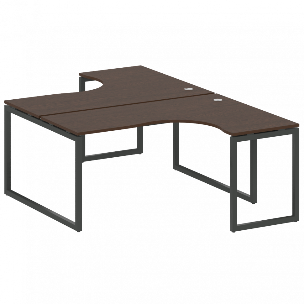Metal System Quattro Рабочая станция криволинейная на О-образном м/к 40БО.РАС-СА-2.4 Венге Цаво/Мета