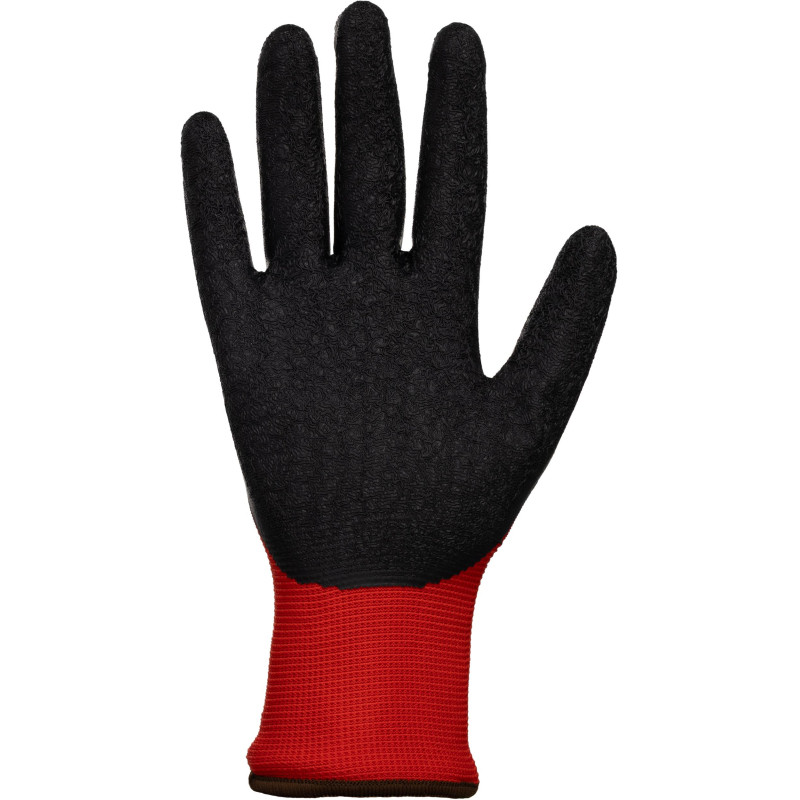 Перчатки защитные TOPFORT п/э с текстурир. латексным покр. красные р.10(XL)