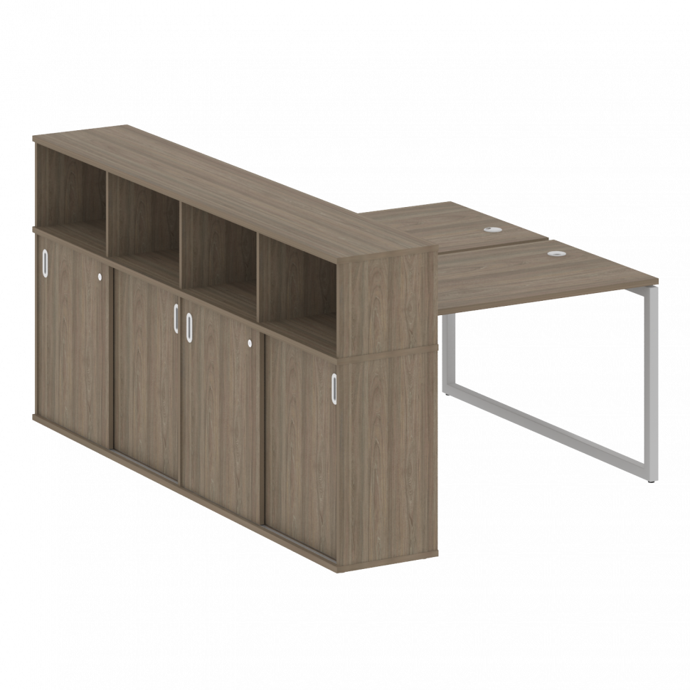 Metal System Quattro Рабочая станция с шкафом-купе на О-образном м/к 40БО.РС-СШК-4.2 Т Вяз Благородн Metal System Quattro Рабочая станция с шкафом-купе на О-образном м/к 40БО.РС-СШК-4.2 Т Вяз Благородн