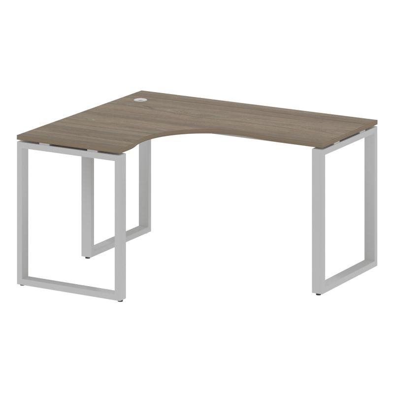 Metal System Стол криволинейный левый на О-образном м/к БО.СА-3 (L) Вяз Благородный/Металл Серый 140