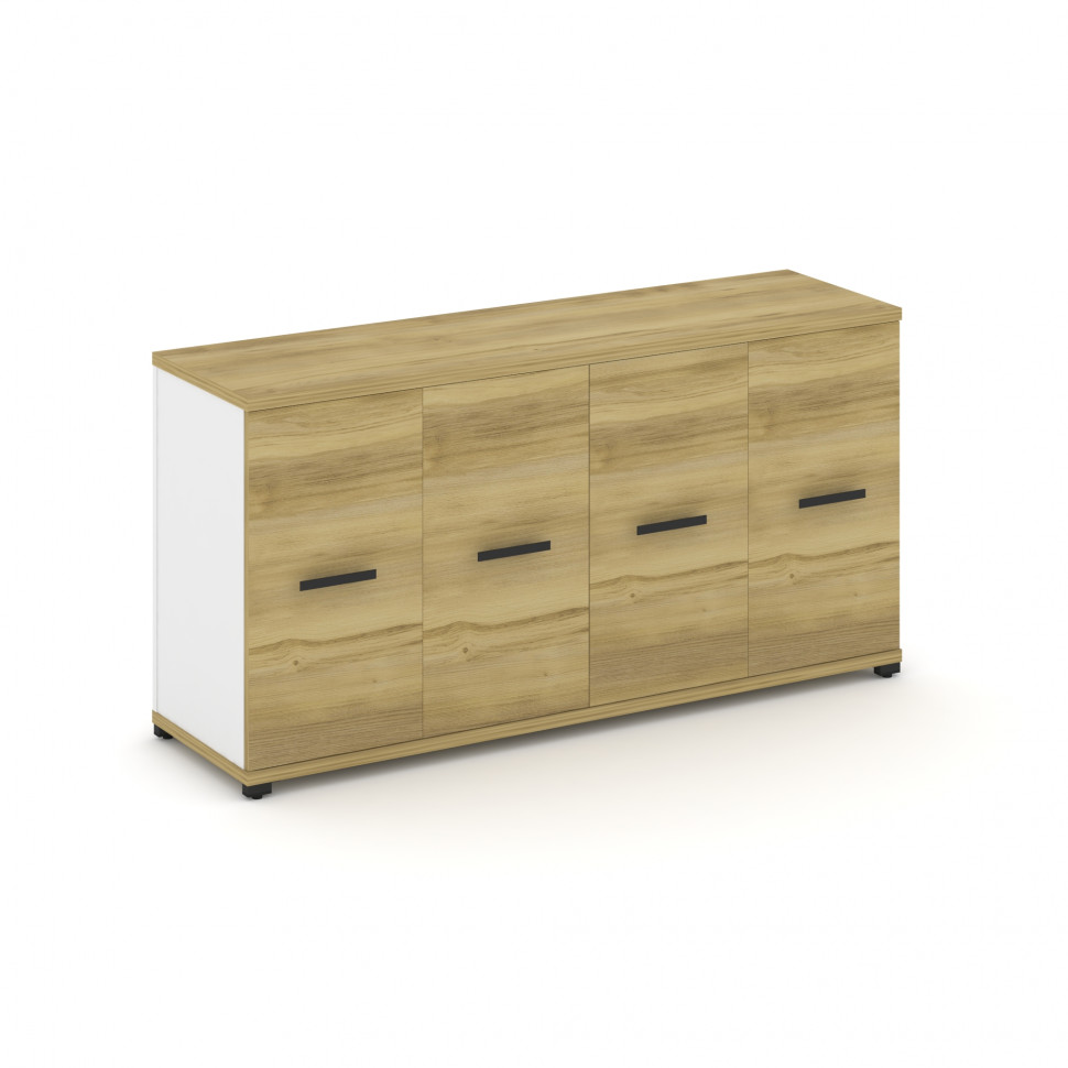 Concept Распаш. шкаф опорный/приставной CN.SOPR-005 B Дуб Винченцо/Белый Бриллиант/Металл Черный 148