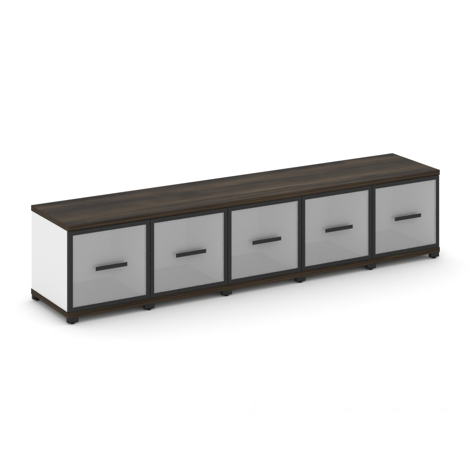 Concept Шкаф 5 узких секций, 1 ниша CN.STU-153 RMB B Дуб Мали/Белый Бриллиант/Металл Черный/Сатин 20