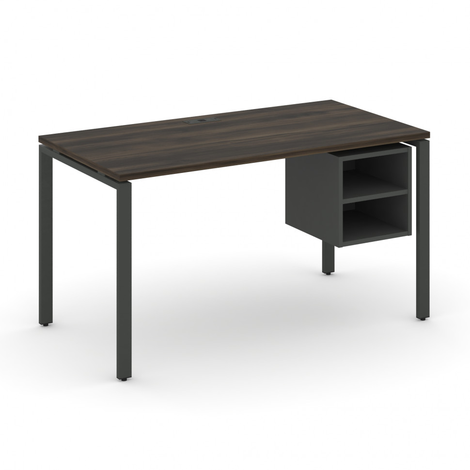 Concept Стол рабочий с подвесной тумбой с 2 открытыми нишами CN.SP-108 Дуб Мали/Антрацит/Металл Антр