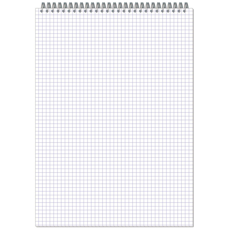 Блокнот 40л,А4,мет.гребень,однотонная обл.,ВДлак,в ассортименте