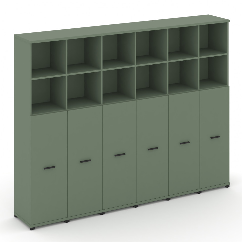 Concept Шкаф 6 узких секций, 5 ниш CN.STU-564 B Кобо/Металл Черный 2500*420*1922