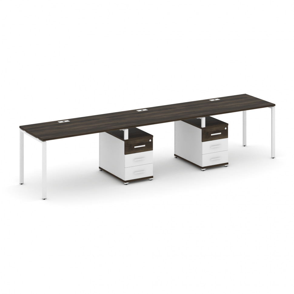 Concept Рабочая станция 3 места с 2 опорными тумбами CN.ORS-334 W Дуб Мали/Белый Бриллиант/Металл Бе Concept Рабочая станция 3 места с 2 опорными тумбами CN.ORS-334 W Дуб Мали/Белый Бриллиант/Металл Бе