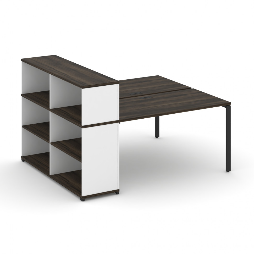 Concept Рабочая станция с опорным стеллажом с надставкой низ. CN.DRS-211 Дуб Мали/Белый Бриллиант/Ме