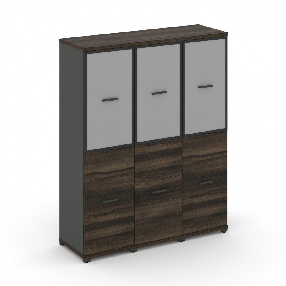 Concept Шкаф 3 узкие секции, 4 ниши CN.STU-432 RMB A Дуб Мали/Антрацит/Металл Антрацит/Сатин 1252*42
