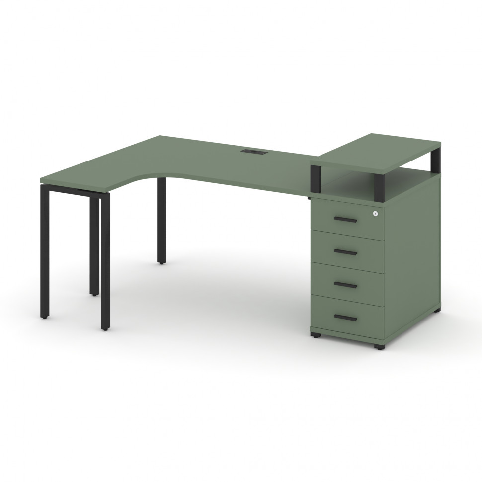 Concept Стол эргономичный CN.SA-405(L) B Кобо/Металл Черный 1800*1180*917 Concept Стол эргономичный CN.SA-405(L) B Кобо/Металл Черный 1800*1180*917