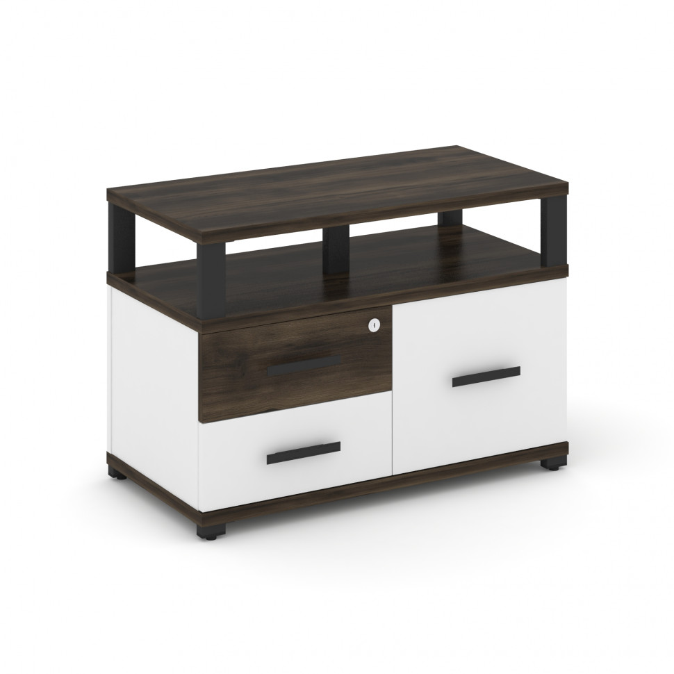 Concept Тумба приставная широкая 2 ящ.+1 распаш. фасад с надставкой широкой CN.TSP-006 B Дуб Мали/Бе