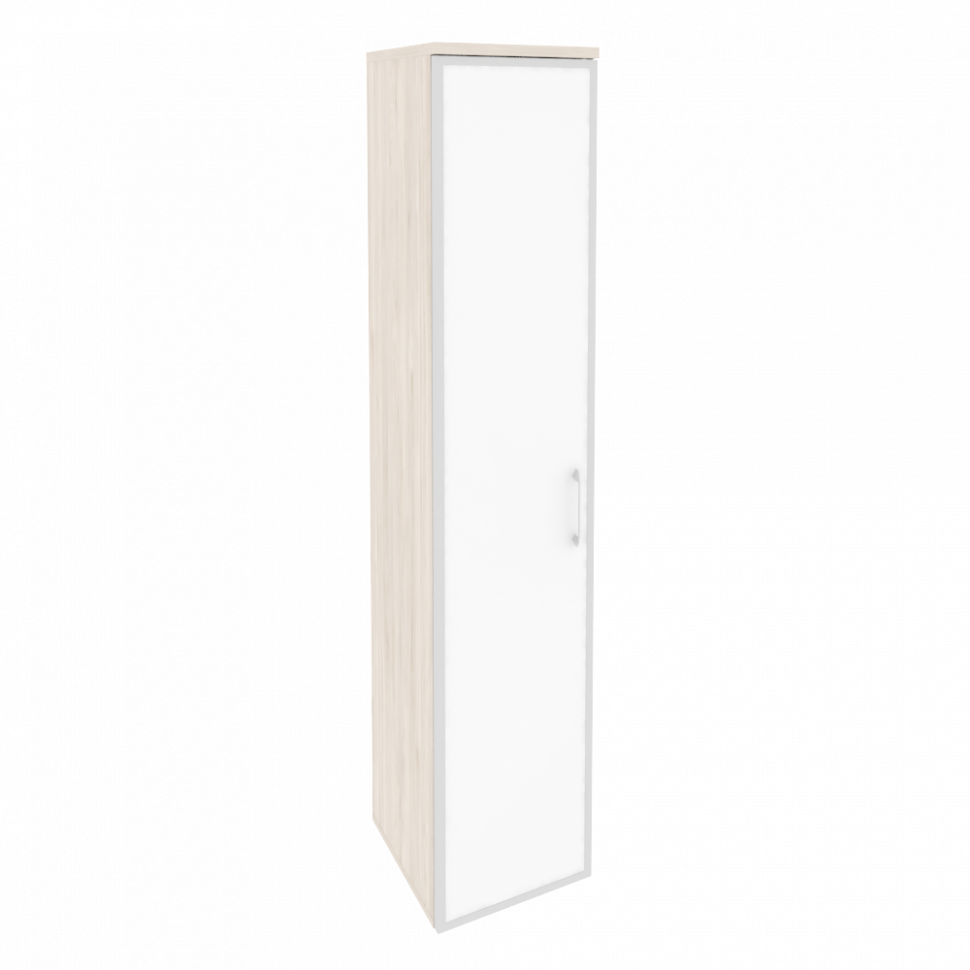 Onix Шкаф высокий узкий левый O.SU-1.10 R (L) white Денвер Светлый/Стекло White 400*420*1977