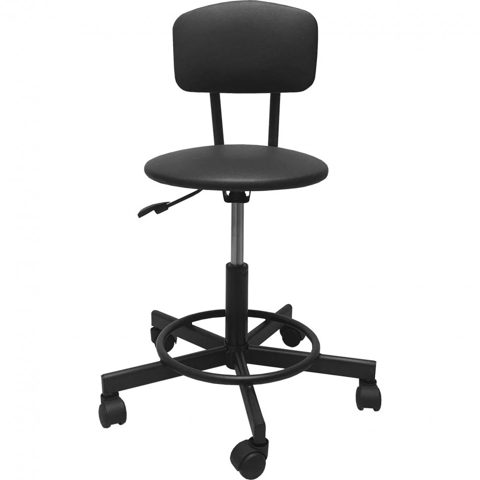 Стул лабораторный КО_EChair 231 PU (РС 97/12) к/з черный, газлифт