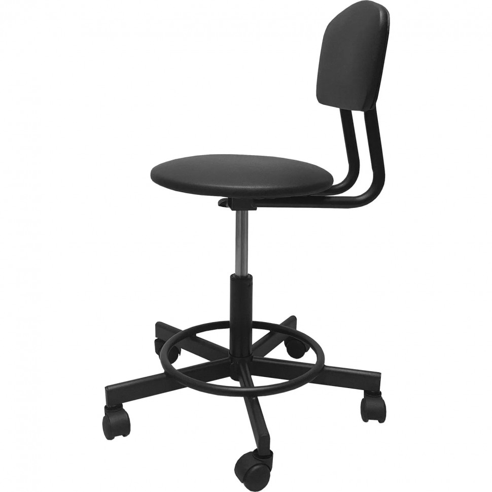 Стул лабораторный КО_EChair 231 PU (РС 97/12) к/з черный, газлифт