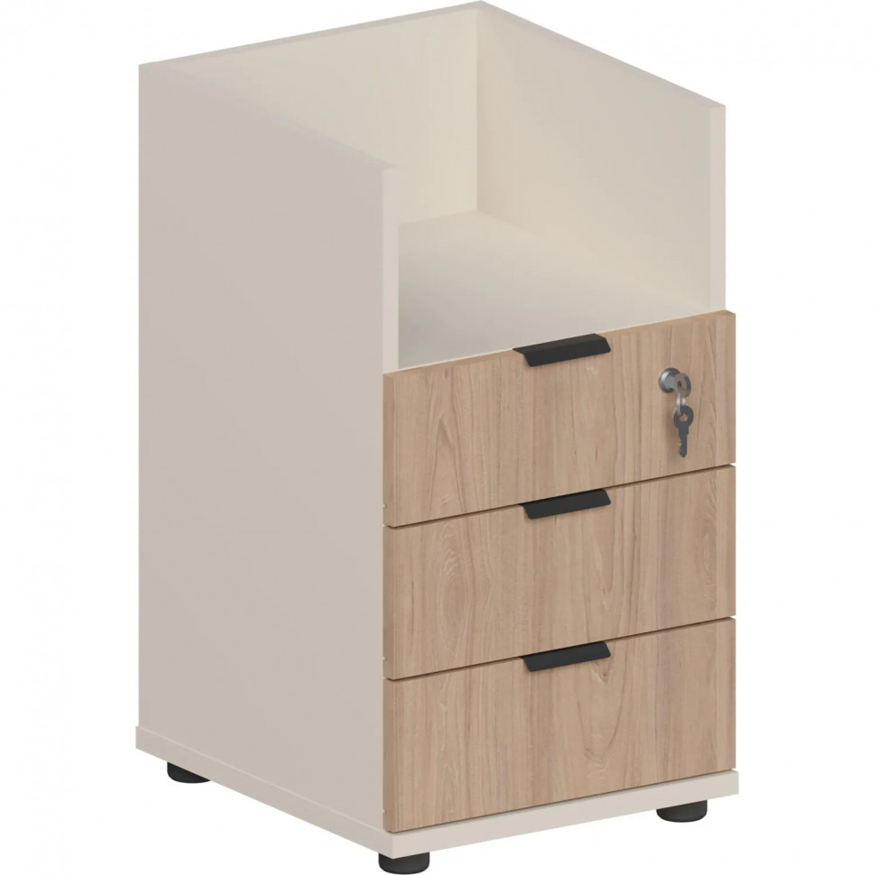 Тумба приставная Комус Мебель Easy One Вяз Шв/Кшм (250319)