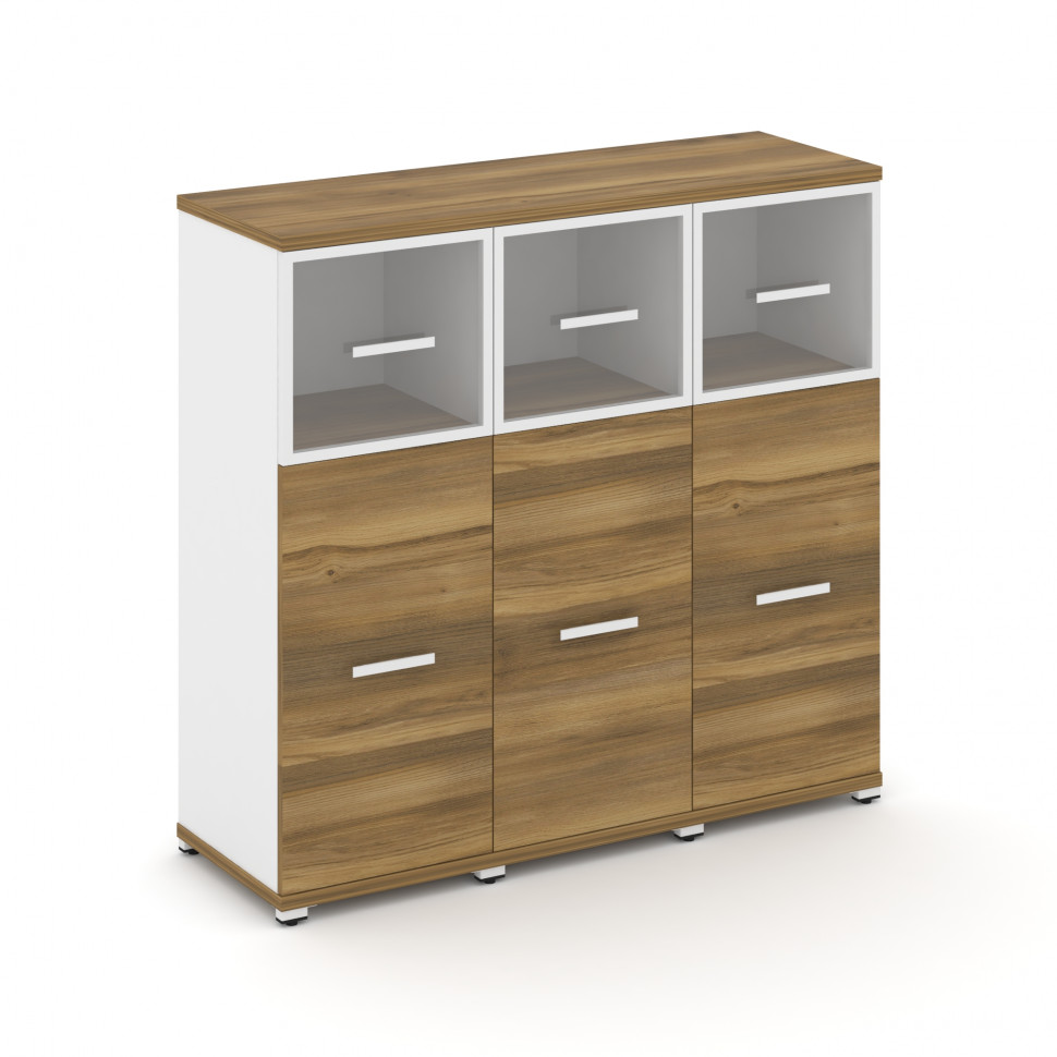 Concept Шкаф 3 узкие секции, 3 ниши CN.STU-334 RPW W Сандал Янтарный/Белый Бриллиант/Металл Белый/Пр