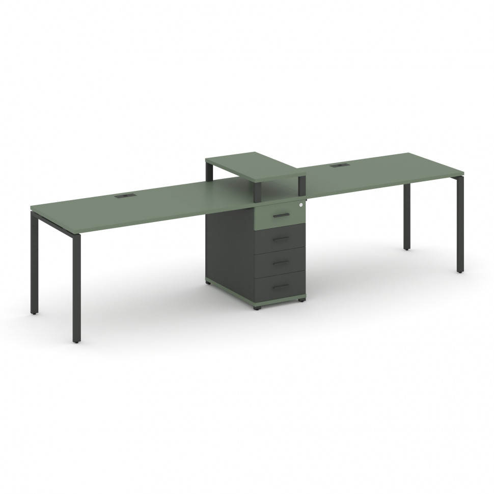 Concept Рабочая станция 2 места с 1 опорной тумбой CN.ORS-420 A Кобо/Антрацит/Металл Антрацит 3580*7 Concept Рабочая станция 2 места с 1 опорной тумбой CN.ORS-420 A Кобо/Антрацит/Металл Антрацит 3580*7