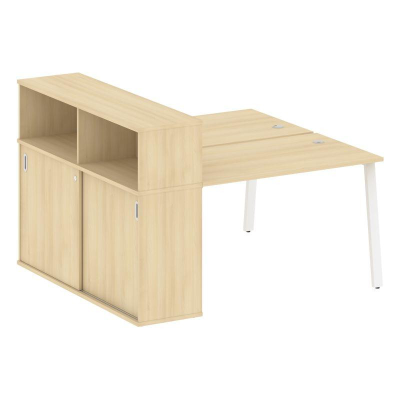 Metal System Рабочая станция с шкафом-купе на А-образном м/к БА.РС-СШК-2.2 Т Акация Лорка/Металл Бел Metal System Рабочая станция с шкафом-купе на А-образном м/к БА.РС-СШК-2.2 Т Акация Лорка/Металл Бел