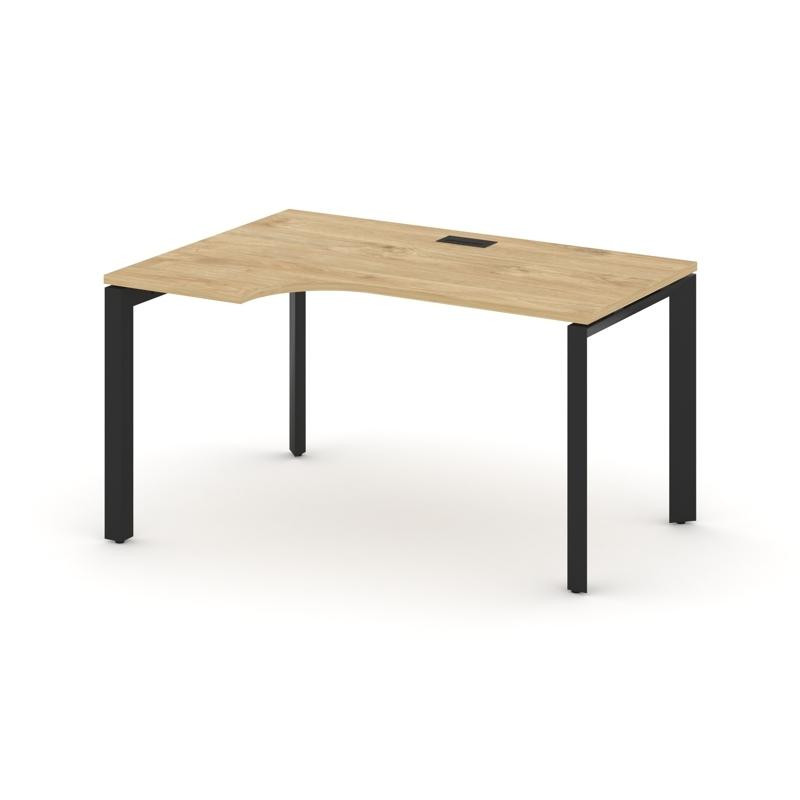 Style Project Стол рабочий эргономичный SN-59P.SPA-021(L) Тиквуд Светлый/Металл Черный/Черный Заглуш