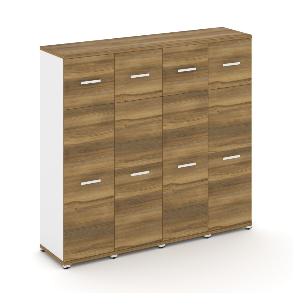 Concept Шкаф 4 узкие секции, 4 ниши CN.STU-444 W Сандал Янтарный/Белый Бриллиант/Металл Белый 1668*4