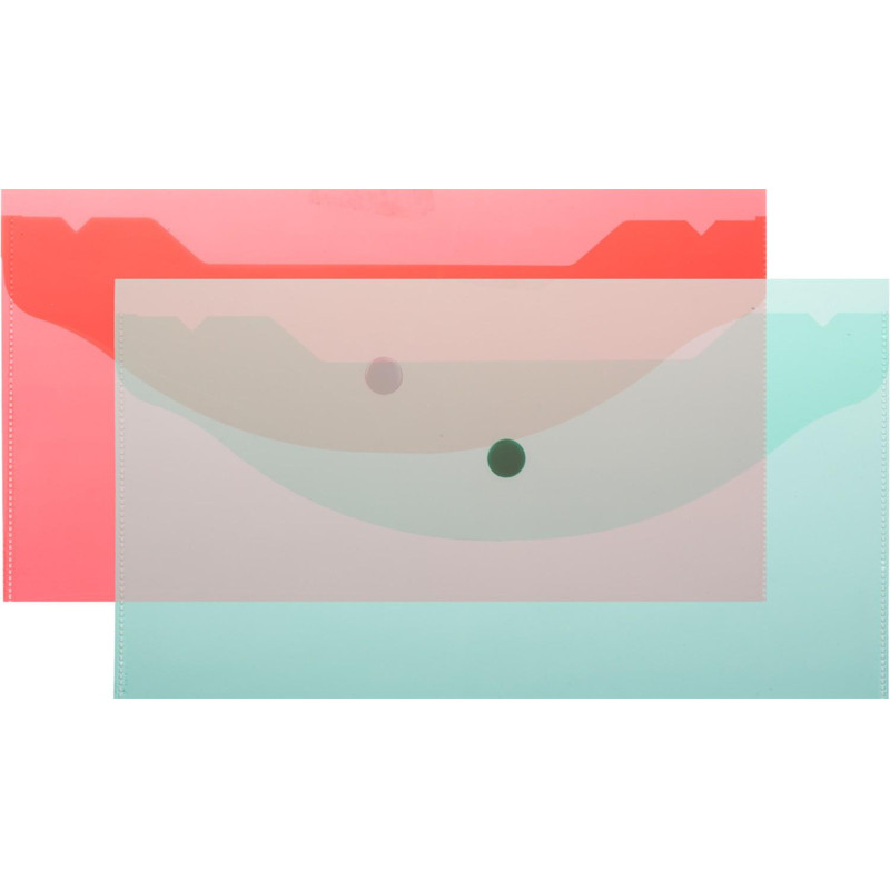 Папка-конверт на кнопке А6 135x250мм,Attache 180мкм, ассорти, 10шт.уп