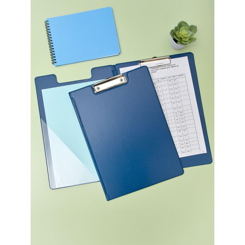 Папка-планшет A4 синий с верх.створкой Россия