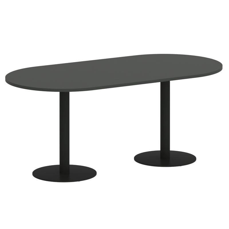 Riva Стол овальный А.СПРГ-3 Антрацит NEW/Металл Черный 1800*900*750