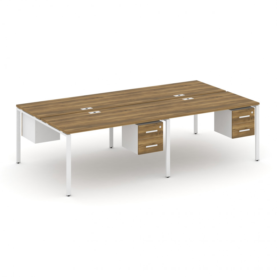 Concept Рабочая станция двухсторонняя с подвесными тумбами на 4 места CN.DRS-135 W Сандал Янтарный/Б