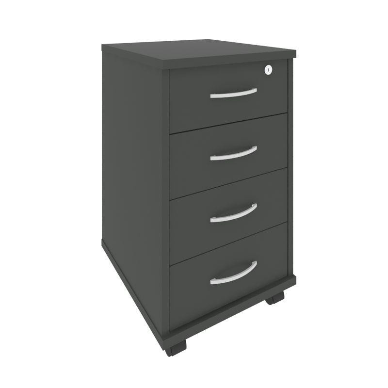 Riva Тумба подкатная с фолдингом А.ТМ-4F Антрацит 420*450*708 Riva Тумба подкатная с фолдингом А.ТМ-4F Антрацит 420*450*708