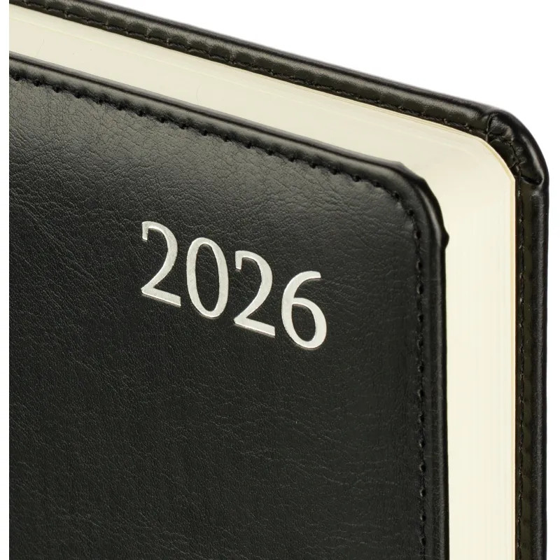 Ежедневник датированный 2026 Attache А5, 168л, 138x213мм, под кожу, черный