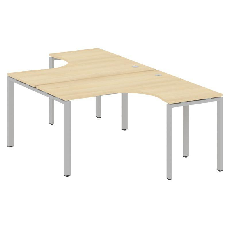 Metal System Рабочая станция криволинейная на П-образном м/к БП.РАС-СА-2.3 Акация Лорка/Металл Серый