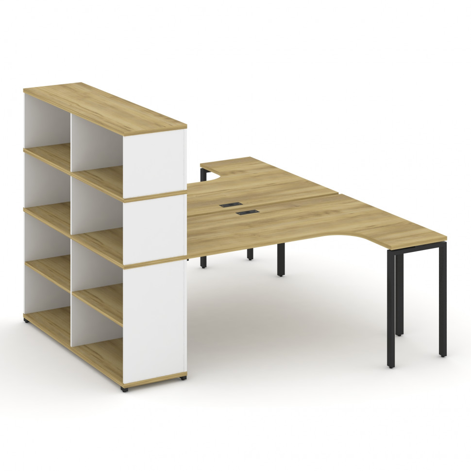 Concept Рабочая станция с опорным стеллажом с надставкой выс. CN.DSA-208 Дуб Винченцо/Белый Бриллиан