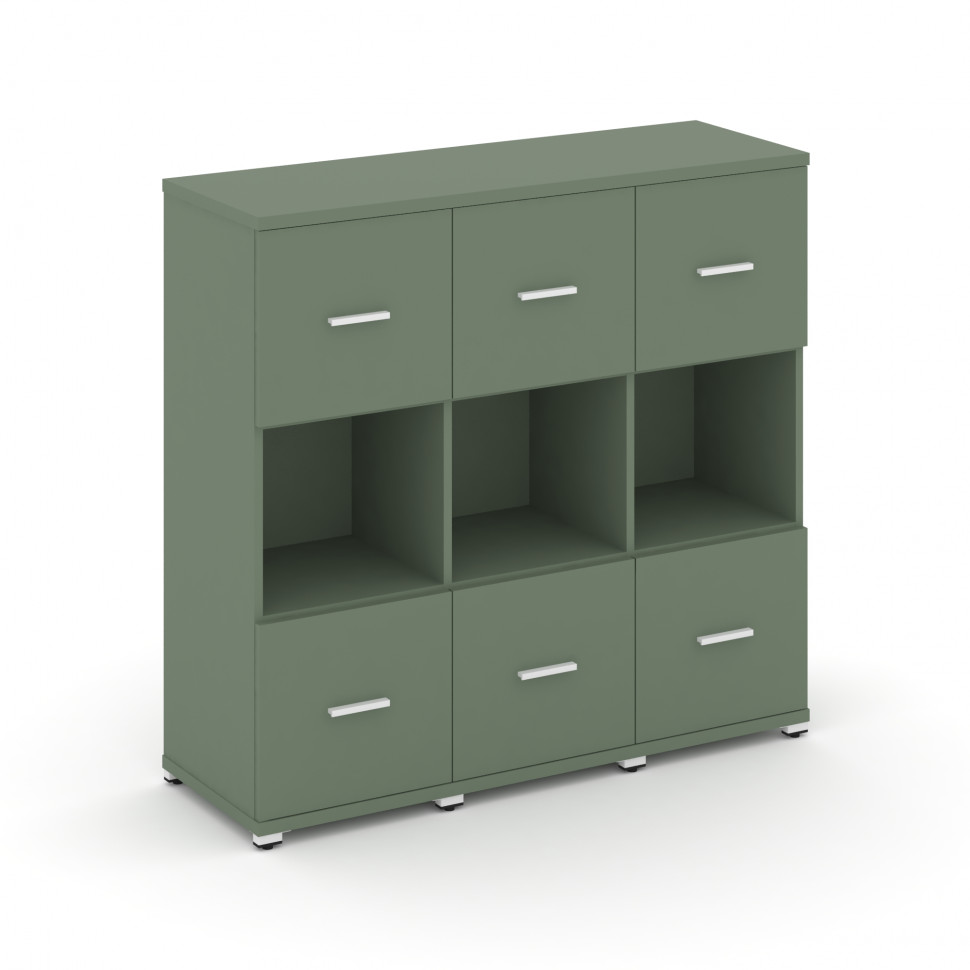 Concept Шкаф 3 узкие секции, 3 ниши CN.STU-335 W Кобо/Металл Белый 1252*420*1186