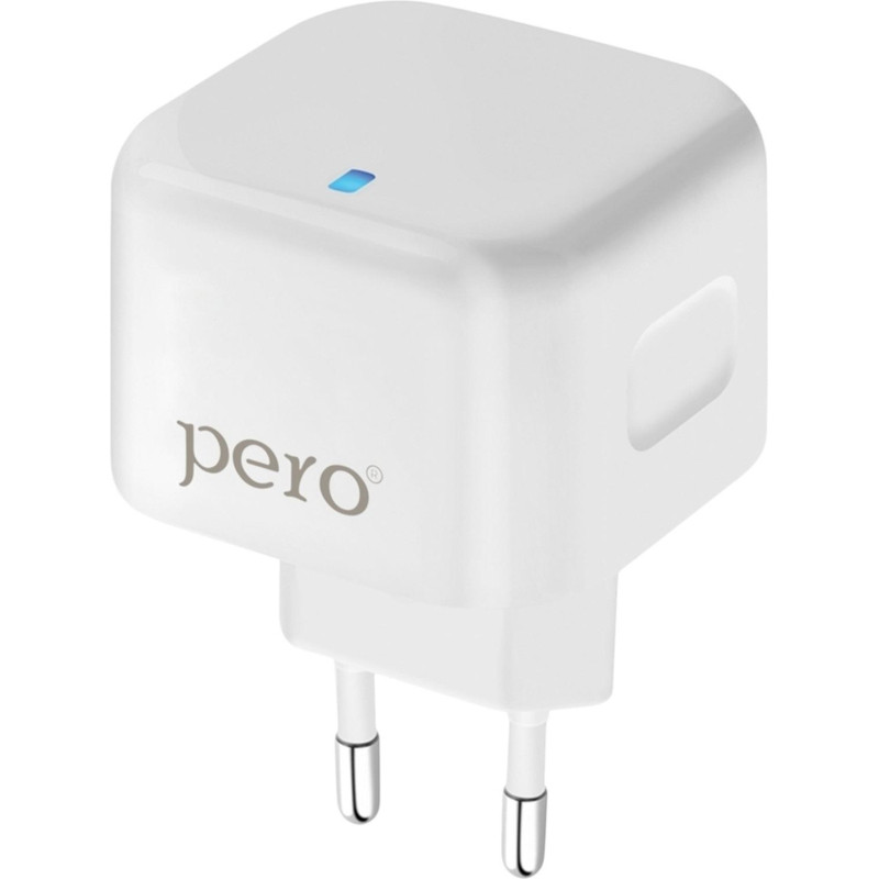 Зарядное устройство сетевое PERO TC10 USB-C 20W + USB-A Fast Charge белый
