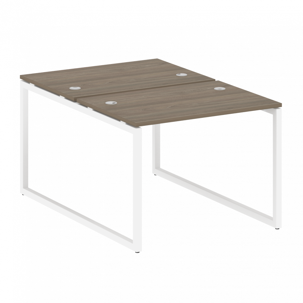 Metal System Quattro Рабочая станция на О-образном м/к 40БО.РАС-СП-2.1 Вяз Благородный/Металл Белый