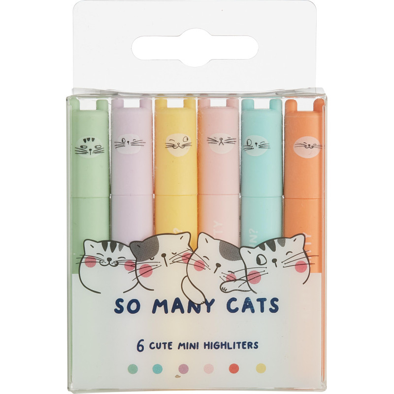 Набор текстовыделителей M&amp;G SO MANY CATS  мини 6 паст цв AHM22575