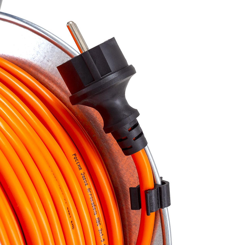 Удлинитель КОМУС ПВС 3х1,5кв.мм. 50м 16А 4 гнезда с/з,с/загл.,термоавт,IP44