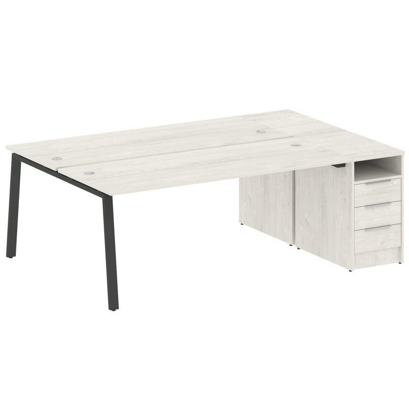 Metal System Рабочая станция с тумбой на А-образном м/к БА.РС-СТП-2.5 Дуб Наварра/Металл Антрацит 22