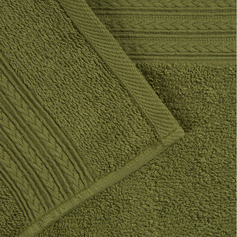 Набор полотенец махровых Luscan/бордюр 400г/м2, 50х90 оливков, 10шт/уп