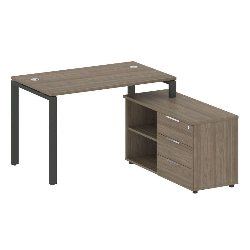 Metal System Рабочая станция с тумбой на П-образном м/к БП.РС-СТС-2.2 (R) Вяз Благородный/Металл Ант Metal System Рабочая станция с тумбой на П-образном м/к БП.РС-СТС-2.2 (R) Вяз Благородный/Металл Ант