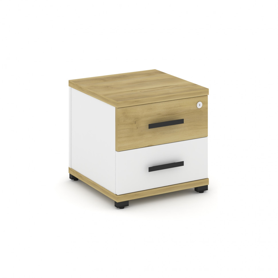 Concept Тумба приставная 2 ящ. CN.TUP-001 B Дуб Винченцо/Белый Бриллиант/Металл Черный 420*420*416 Concept Тумба приставная 2 ящ. CN.TUP-001 B Дуб Винченцо/Белый Бриллиант/Металл Черный 420*420*416