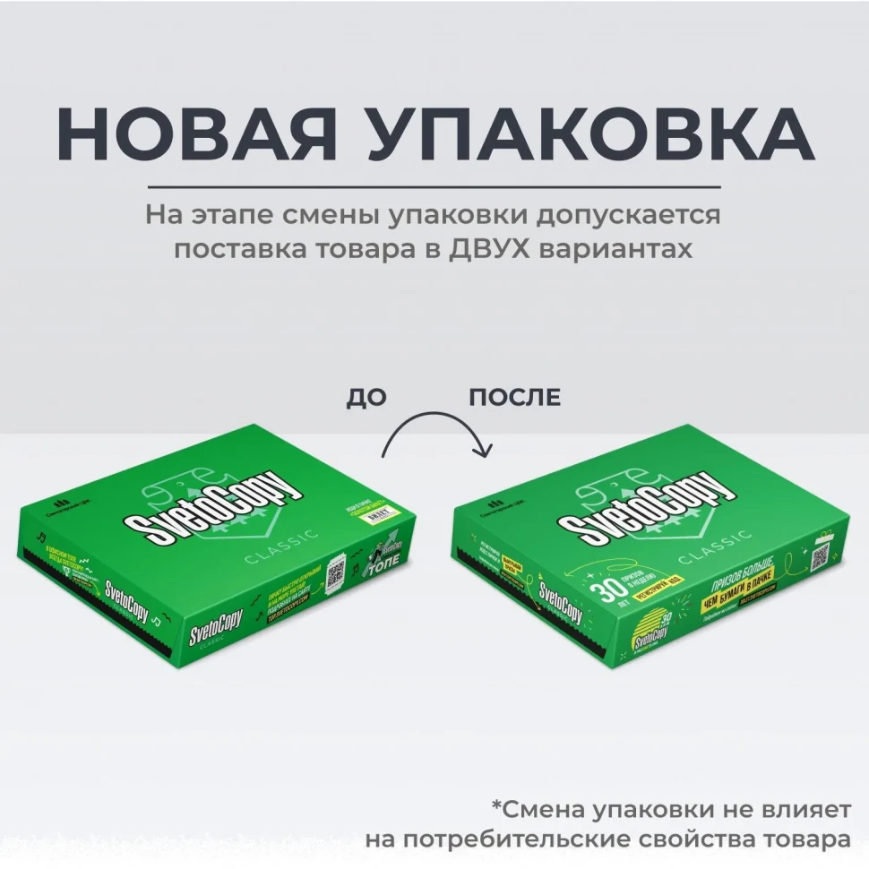 Бумага SvetoCopy (А4, марка С, 80 г/кв.м, 500 л) СПб акция